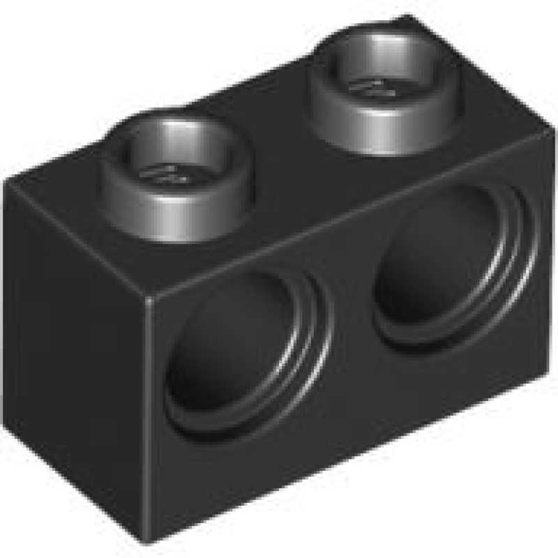 Technic, Steen 1x2 met 2 gaten Black